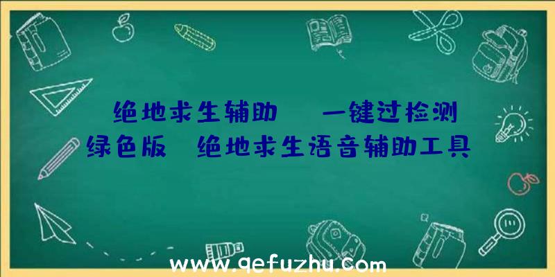 「绝地求生辅助pak一键过检测绿色版」|绝地求生语音辅助工具